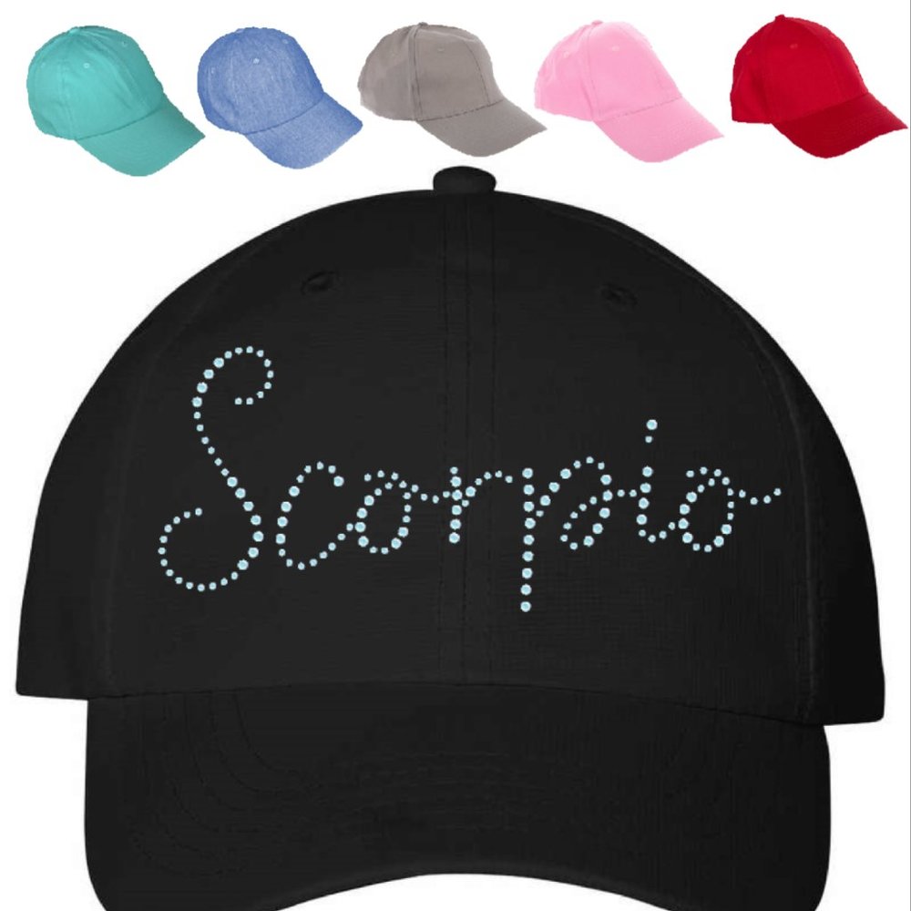 Rhinestone Scorpio Zodiac Cap